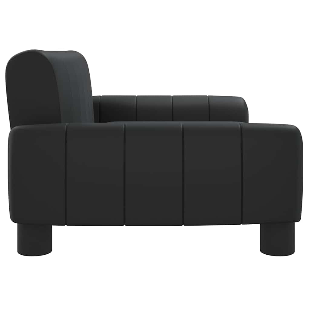 vidaXL Lit pour Chien, Canapé pour Animaux de Compagnie avec Cadre en Bois, Panier pour Chiots Maison Intérieur, Noir 70x45x30 cm Similicuir