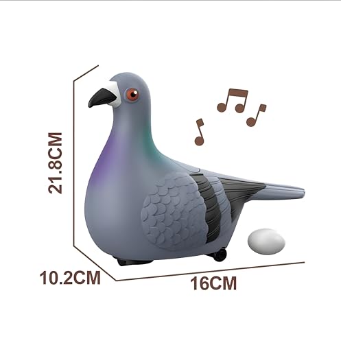Dove Laying Eggs Toy for Kids - 360 Degree Rotation B/O Toys for Kids, Light and Sound Toys for Kids, Bump and Go Walking Pigeon Egg Laying Toy for Children