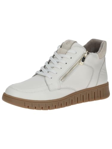 CAPRICE Comfort Baskets femme montantes en cuir largeur H, Blanc (Offwhite Comb), 38 EU