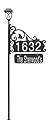 Address America USA Handcrafted, Double-Sided Reflective Boardwalk Lawn Address Sign With Name Rider And LED Solar Light - 47" Pole