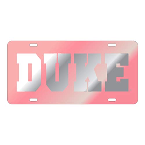 Duke Blue Devils Pink/Silver Laser Cut Car Tag