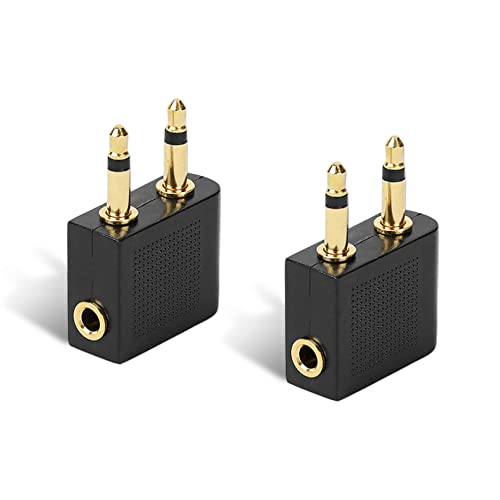 2pcs Airplane Airline Flight Adapters for Headphones,Airplane Headphone/Earphone Socket Adaptor,3.5mm Golden Plated Jack Airline Earphone Adapter,For Sony,Bose,Beats,JVC,Sennheiser,Betron etc 2pcs Airplane Airline Flight Adapters for Headphones,Airplane Headphone/Earphone Socket Adaptor,3.5mm Golden Plated Jack Airline Earphone Adapter,For Sony,Bose,Beats,JVC,Sennheiser,Betron etc