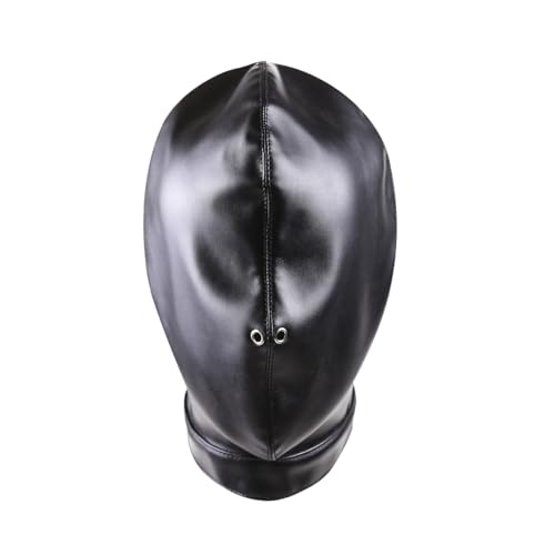 lovgrl Bondage Maske Kopfhaube Fetisch mit Schnur verstellbare aus Kunstleder BDSM Ledermaske mit atmungsaktiven Nasenlöchern SM Zubehör Sex für Männer Paare Erotik Sexspielzeug