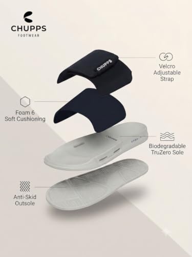 Image of CHUPPS Flow Men's Orthopedic Adjustable Sliders | Lightweight Cushioned Slides | Soft EVA Footbed | Anti-Slip Comfortable Slip-On Slippers for Indoor & Outdoor Use