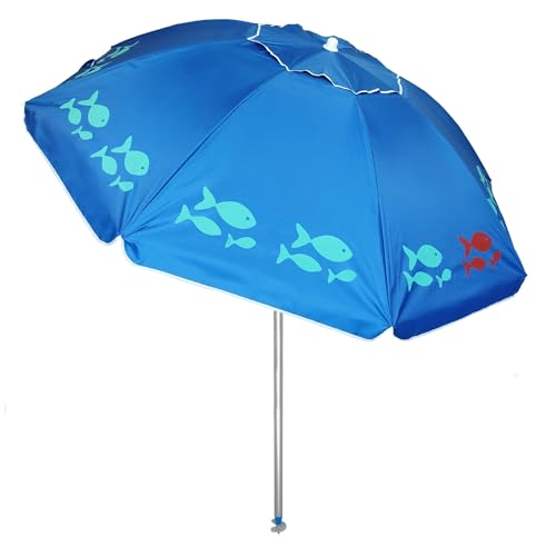 Pincho Sombrilla Playa Grande 200 cm Antiviento hasta 35 km/h, Aluminio, 8+8 Varillas...