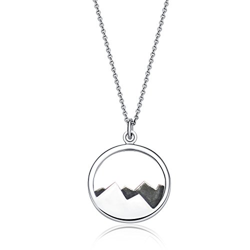 Metzakka Mountain Necklace, Sterling Silver Pendant Dainty Jewelry for Outdoor Lovers