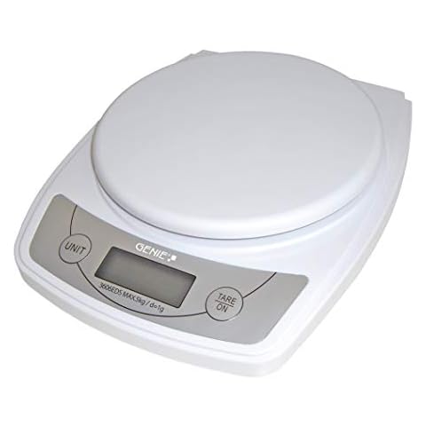 Genie 3606 EDS Digitale Briefwaage (von 1 g bis 5000 g; aus robustem Kunststoff; LCD Anzeige) weiÃŸ Cover