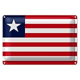Blechschild | Flagge von Liberia | Dekoration | 20 cm x 30 cm