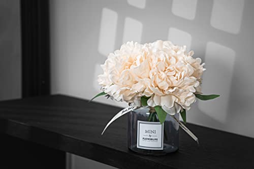 Artificial Flower And Glass Vase, Isn Style Artificial Rust Ball Glass Bottle Set, Suitable For Living Room, Dining Table, Office, Wedding, Hotel Banquet And Family Decoration. (Ivory)…… #TOP3