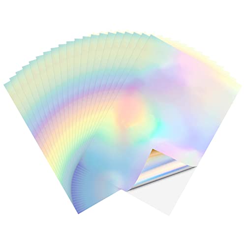 Cozlly 20 Blatt Holographisches Wasserfest Bedruckbares Papier, Glänzendes Druckerpapier für Tintenstrahl- und Laserdrucker