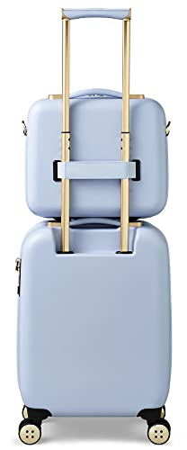 Ted-Baker-Womens-Belle-Fashion-Lightweight-Hardshell-Spinner-Luggage-Pale-Blue-Vanity-Case-Luggage