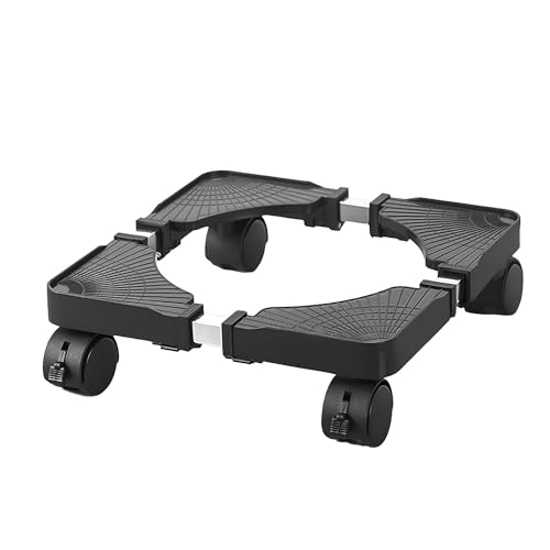 Msiud Carrito para Plantas, Soporte para Plantas con Ruedas, Ruedas para Macetas para Carritos de Plantas Grandes, Base para Macetero, Interior y Exterior, Jardín, Transportador (Negro)