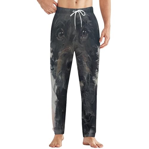 Pet Dog FaceMen's Winter Loose-Fitting Trousers for Indoor and Outdoor Use