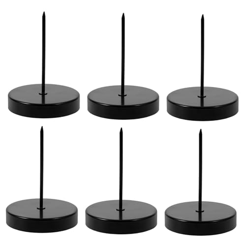 BATHVEVE 6pezzi Piattini Porta Candele in Ferro Nero Portatappo Ghirlanda Natalizia Per Centro Tavola Supporto Candela Minimalista Per Camera Soggiorno e Feste
