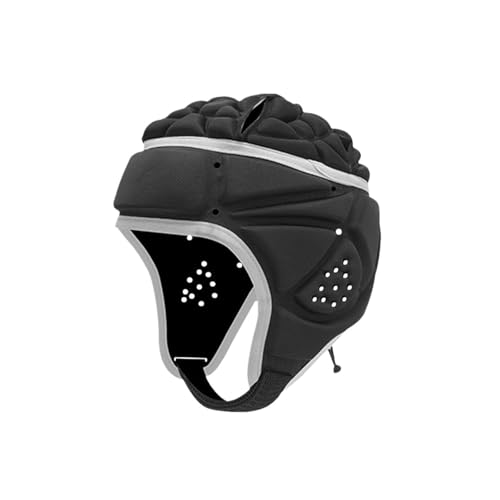 Football Helmet Rugby Headguard Rugby Headgear Protector Soft Protective Helmet Reduce Impact Youth Soccer Hat(Black)