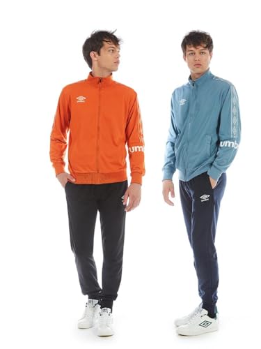  Umbro tuta uomo in cotone full zip art. 30086 (arancio/nero, XXL)