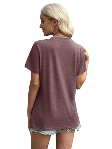 Image of XIEERDUO Womens Summer Tops 2026 Pleated Round Neck Short Sleeve Shirts Business Casual