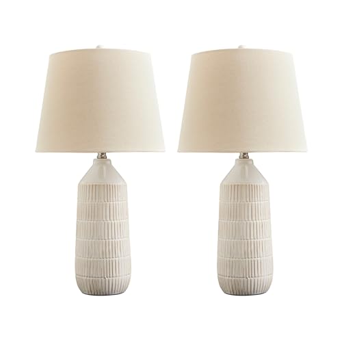 Signature Design by Ashley Willport Ceramic Table Lamp Set of 2, White - image 1