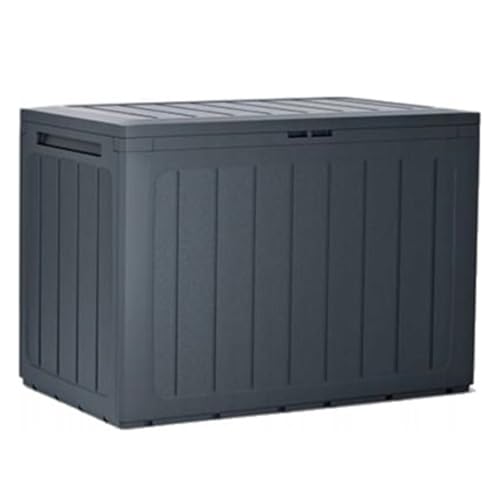 Garden Storage Box Plastic Organizer Outdoor Vertical Boards Lood Bench Large Deck Cushion Organizer Furniture Lid Container Boarde (Anthracite, 190L)