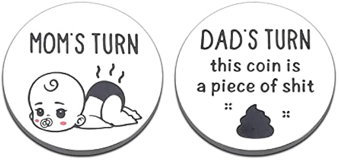 New Parent Decision Coin New Baby Gift for Mom Dad Fathers Day Gift Funny Baby Gift New Dad Mom Decision Coin Gifts for First Time Mom Dad to Be Pregnancy Gift Baby Shower Mothers Day Gift DoubleSided