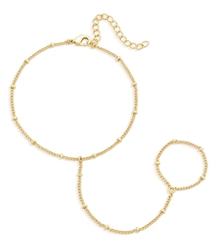 Image of adoyi Gold Bracelets for Women, 14K Gold Plated Stackable Bracelet Stack Set Adjustable Charm Paperclip Chain Cuban Link Layered Waterproof Jewelry Sets Gifts for Womens 6.5 Inch