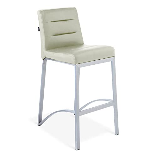 Butaco contemporáneo Zuri Furniture Lynx de altura para barra con base de metal - Gris miniatura 3