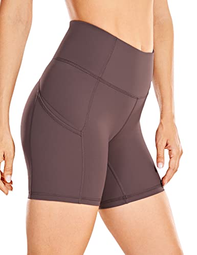 CRZ YOGA Short feminino Naked Feeling leve para motociclista, 15,2 cm, leopardo, cintura alta, trein