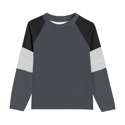 Girls Striped Long Sleeve T-Shirts with Pockets Color Block Tee Shirts Fall Cotton Tshirts Tops 4-14 Years4