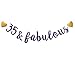 35 & Fabulous Banner, Purple Glitter Paper Banner Sign Garlands,35th Birthday / Anniversary Party Decorations Supplies,Letters Purple,SUNbetterland