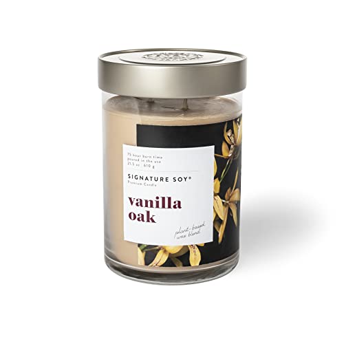 Signature Soy Lidded Vanilla Oak Scented Candle, Extra Large Jar