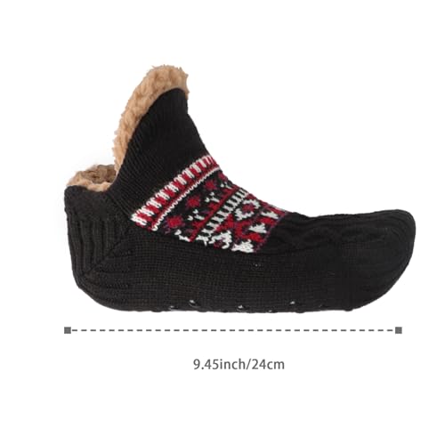 Greenery-GRE Mens Thermal Fleece Lined Slipper Socks with Non Slip Soles Winter Warmth Thick Knit Floor Socks Cozy Wool Indoor Home Boots2