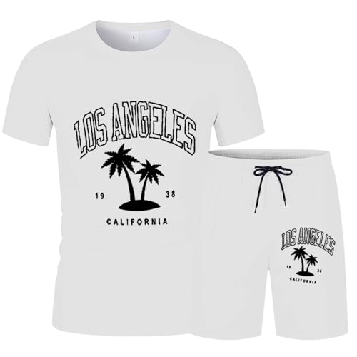 Ensemble de sport d'été pour homme coupe ample avec imprimé arbre