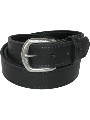 Boston Leather Men's Big & Tall Bison Leather Belt with Removable Buckle, 58, Black4