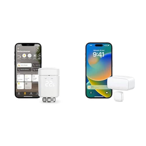Eve Thermo - Smartes Heizkörperthermostat & Door & Window Matter – Smarter Kontaktsensor für Türen & Fenster, Haussicherheit