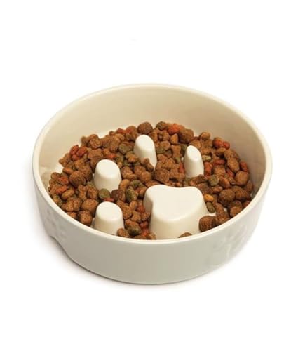 Scruffs Icon Slow Feeder Cream Pet Bowl 20cm CREAM