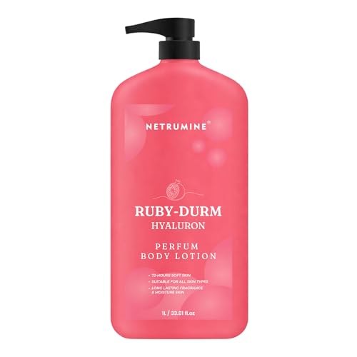 Image of Ruby Durm Hyaluron Perfume Body Lotion 1L. Hydrating Body Lotion With Hyaluronic Berry Extracts Deep Moisturizing Lotion For Dry Skin Lightweight Non Greasy For Men Women | 1L (Pack Of 1)