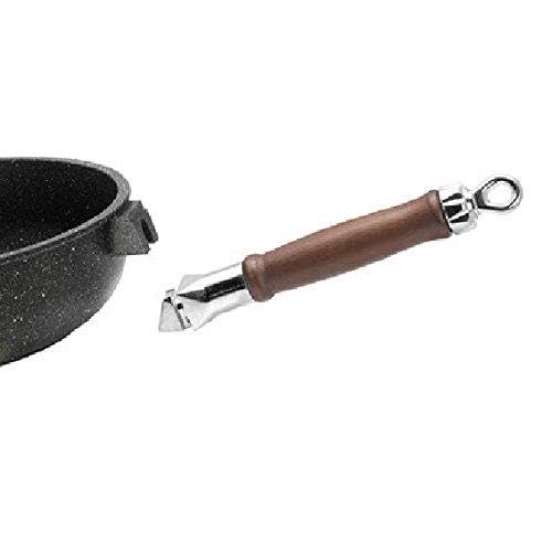 Wok en fonte d'aluminium Italica avec manche amovible pour vos repas de famille