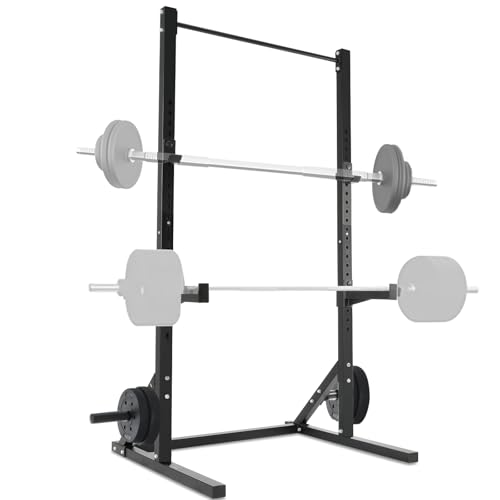 ISE Rack Musculación, Jaula Musculacion, estructura de acero estable, Rack Sentadillas ajustable para entrenamiento de fuerza de 23 posiciones, Power Rack con maquina dominadas en casa ISE Rack Musculación, Jaula Musculacion, estructura de acero estable, Rack Sentadillas ajustable para entrenamiento de fuerza de 23 posiciones, Power Rack con maquina dominadas en casa