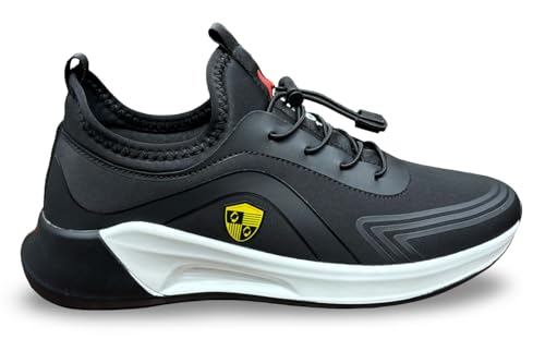 Image of Athletic Sneakers, Slip-On Style, Cushioned Sole, Toggle Lace System, Casual Sports Shoes