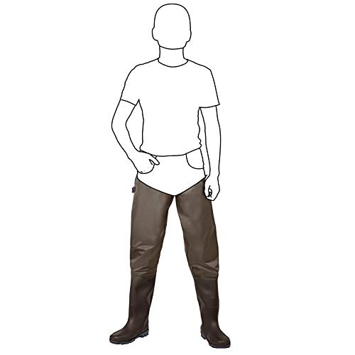 Fishingsir Hip Waders Waterproof Hip Boots For Men And Women With Boots Lightweight Bootfoot Cleated 2-Ply Nylon/Pvc Fishing Hip Wader Brown & Green #TOP6