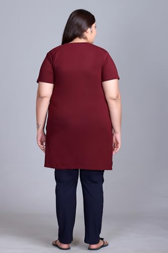 Image of In Love Women's Plus Size Graphic Printed Cotton Night Suit Set Short Sleeve