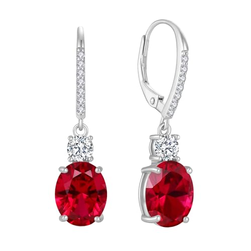 Boucles d'oreilles argent 925 massif et pierre de naissance ovale