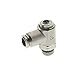 AIGNEP USA 57910-6-1/8 Push-in Fittings, Flow Control Metallic Release Collet, Screw Adjustment, Flow-in, 6 mm Tube x 1/8" Swift-Fit Universal Thread