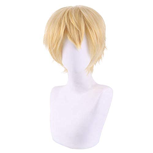 ZIFUNMUR Anime Denji Cosplay Wig Short Yellow Wig Synthetic Hair Halloween Party Costume Props Accessory