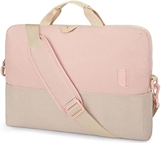 Laptop Bag for Women,BAGSMART 15.6 Inch Laptop Case,Slim Computer Bag for Women,15 Inch Water-Repellent Messenger Shoulder Bag,Office Bag Work Bag,Laptop Briefcase for Business Office Travel,Pink