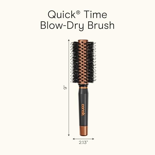 Conair Round Hair Brush, Quick Dry Copper, Boar & Nylon Bristles - image 6