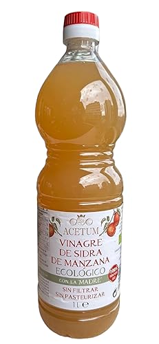 Vinagre Sidra de Manzana Madre 1 Litro para disfrutar vinagre de manzana madre 100% Italiano de Modena marca reconocida ACETUM sin preservantes ni conservantes orgánico