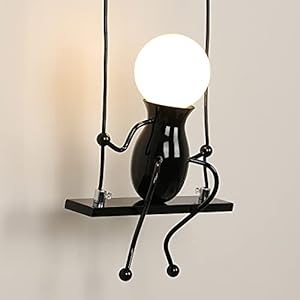 Applique da parete Interno Moderno, Swing Bambini Lampada Comodino, Camera da Letto Creativa Applique da Comodino Luce Adatto a Camere da letto Soggiorno Corridoio, E27, Lampadina non inclusa