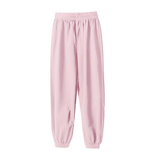 Moonker Girls Solid Color Casual Pants Straight Elastic Waisted Stretchy Baggy Trendy Pants Clothes for Girls