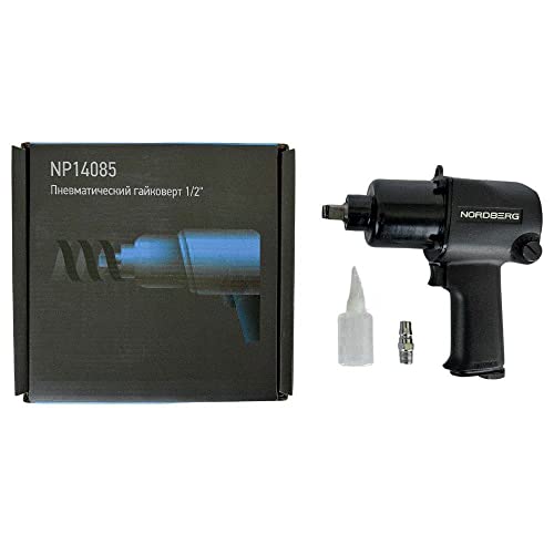 NORDBERG Air Impact Wrench 1/2″ Drive, 850 Nm, NP14085, 1/4"air inlet thread, 7000 RPM, Adjustable Power, Twin Hammer, Lightweight, Heavy Duty Impact Gun for Auto Repair,Changing Tires and Automobile